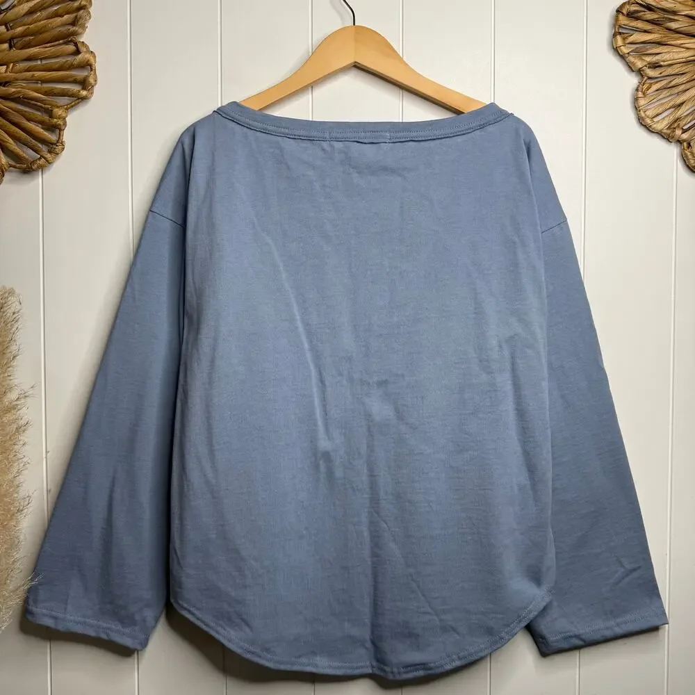 Free People pullover top cotton long sleeve shirt